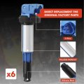A-premium Set Of 6 Bluei Gap 0 040a Ignition Coil Pack And Iridium Spark Plugs Compatible With Bmw 325ci 325i 325xi 330ci 330i
