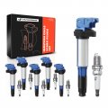 A-premium Set Of 6 Bluei Gap 0 040a Ignition Coil Pack And Iridium Spark Plugs Compatible With Bmw 325ci 325i 325xi 330ci 330i