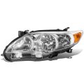 Driver Side Headlight Lamp For 2011 To 2013 Toyota Corolla Sedan Chrome Amber Oem-hl-0090-l To2502203 