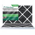 Filterbuy 12x20x1 Air Filter Merv 8 Odor Eliminator 3-pack Pleated Hvac Ac Furnace Filters Replacement With Activated Carbon 