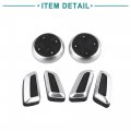 Acropix Car Interior Door Seat Adjust Button Knob Switch Cover Trim Set Fit For Audi A3 Pack Of 6 Black