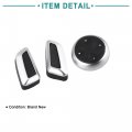 Acropix Car Interior Door Seat Adjust Button Knob Switch Cover Trim Set Fit For Audi A3 Pack Of 6 Black