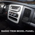 G-plus Center Dash Trim Bezel Radio Surround Panel Compatible With Dodge Ram 1500 2002-2005 Fits 2500 3500 2003-2005 Black