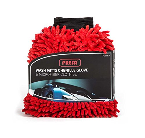 Free Scratch Lint-Free FMS Premium Microfiber Chenille Car Wash Mitts Gloves and 840gsm Ultra-Thick Microfiber Car Cleaning Towels Cloths,Double-Sided 