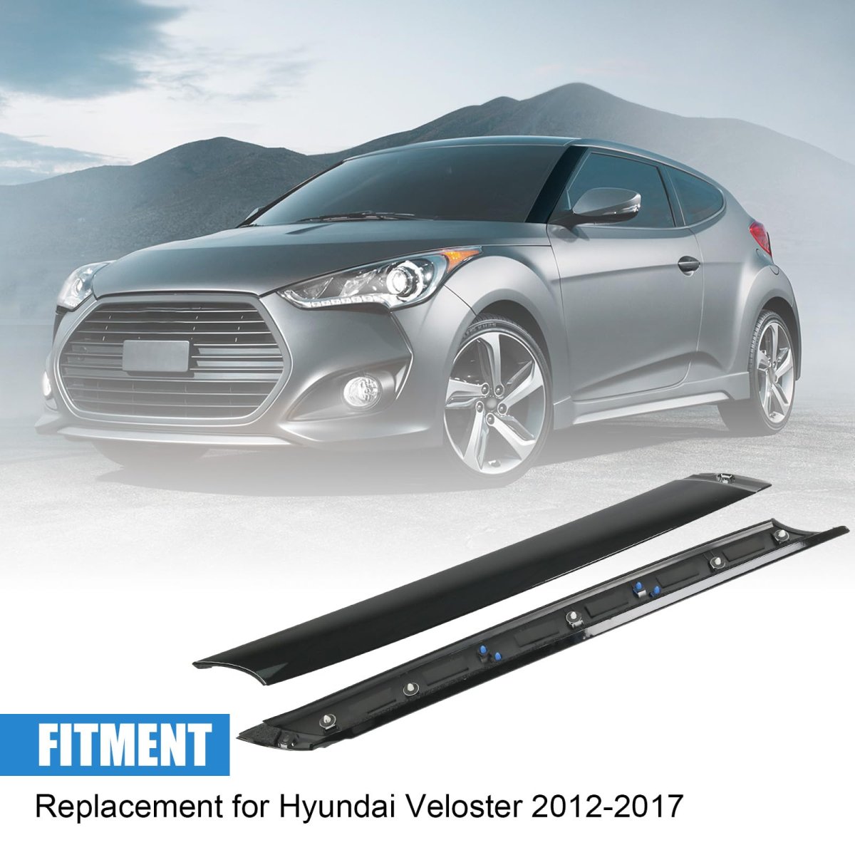 A-pillar Trim Molding Windshield Set Left Right Replacement For Hyundai Veloster 2012-2017 Outer Driver Passenger Side