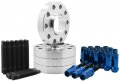 Venum Wheel Accessories 4 Pc 5x130 Mm Hub Centric Spacers Thick 71 5 H B 90 Stud Conversion M14x1 5 Open End Blue Lug Nuts For 