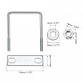 Uxcell Square U-bolts 3-1 8 80mm Inner Width Carbon Steel M8 With Nuts Frame Plate Round Washers 2 Set