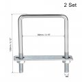 Uxcell Square U-bolts 3-1 8 80mm Inner Width Carbon Steel M8 With Nuts Frame Plate Round Washers 2 Set
