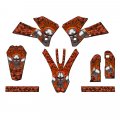 2006-2007 Xc Flaming Gearhead Orange Senge Graphics Base Kit For Ktm 