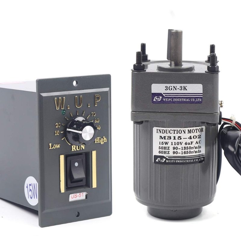 110v 3k Ac Gear Motor Electric 15w Variable Speed Reduction Controller Adjustable Large Torque 0-450 Rpm Min 1 3