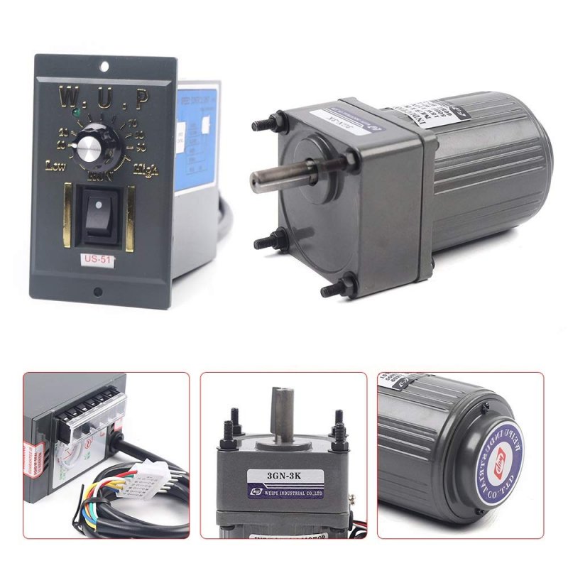 110v 3k Ac Gear Motor Electric 15w Variable Speed Reduction Controller Adjustable Large Torque 0-450 Rpm Min 1 3