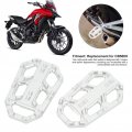 Wide Fat Foot Pegs 2pcs Motorcycle Widen Footrest Pedals Aluminium Alloy Replacement For Cb500x 2015a 2016 Silver