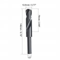 Uxcell 19 5mm Reduced Shank Drill Bit Hss 6542 Black Oxide With 1 2 Inch Straight