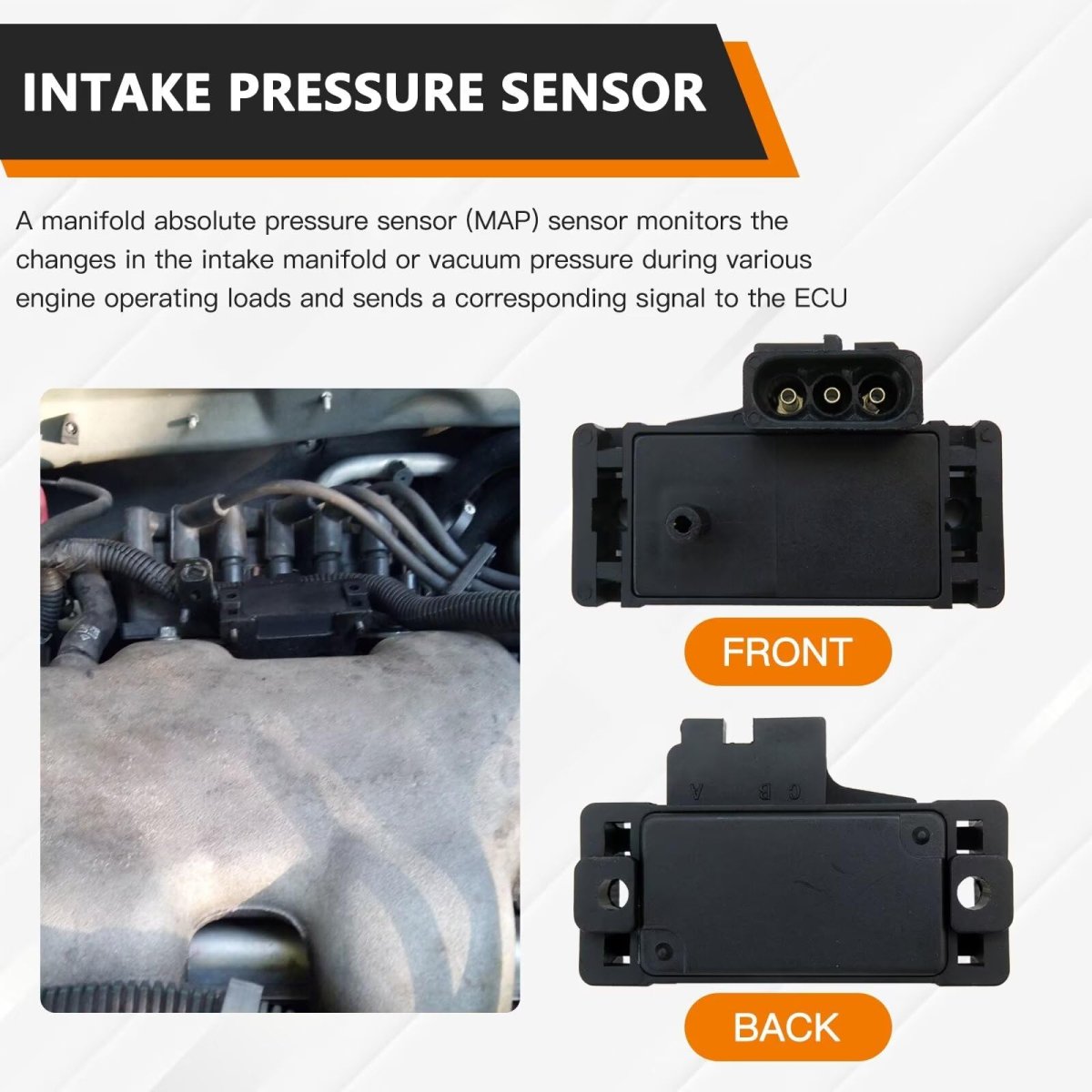 Latest Updated Manifold Absolute Pressure Map Sensor 12569240 16017460 16137039 For Gmc V3500 1991-1987