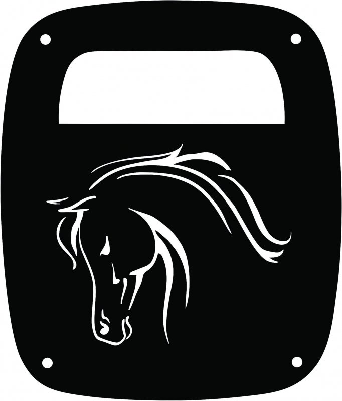 Jeeptails Horse Head Tail Lamp Light Covers For Jeep Wrangler Tj And Yj Black Set Of 2