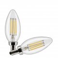 Satco 21822-4b11 Led 950 Cl 120v E12 2cd Decorative S21822 Blunt Tip Led Light Bulb 