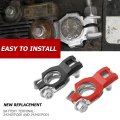 Battery Terminal Connector Top Post Cable Clamp Set Positive And Negative 1 Pair With Washers Corrosion Resistant For Suv Van