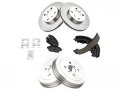 Front And Rear Ceramic Brake Pads Rotor Shoe Drum Kit Vented Rotors 4 Lug Compatible With 2004-2006 Scion Xb 