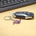 Ford Mustang In Pink 3d Pony Die-cut Metal Key Chain Key-charm Official Licensed