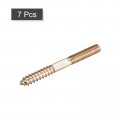 Uxcell M8x80mm Hanger Bolts 7pcs Double Head Thread Dowel Screws For Wood Furniture