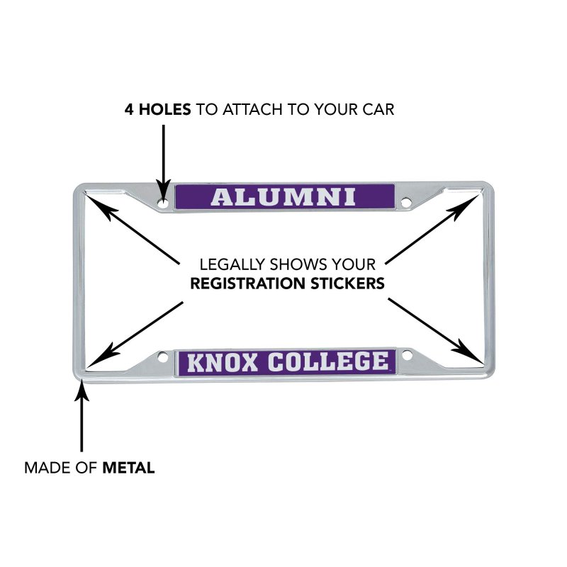 Knox College Prairie Fire Metal License Plate Frame For Front Or Back Of Car Officially Licensed Alumni