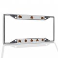 Fastasticdeals Metal Insert License Plate Frame Animal Tigers Mascot Weatherproof Car Accessories Chrome 4 Holes Solid 