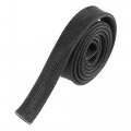 X Autohaux Fiberglass Heat Wire Shield Sleeve High Temp Adjustable 3 2ft 10mm 8 Black For Car Loom Protection