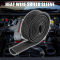 X Autohaux Fiberglass Heat Wire Shield Sleeve High Temp Adjustable 3 2ft 10mm 8 Black For Car Loom Protection