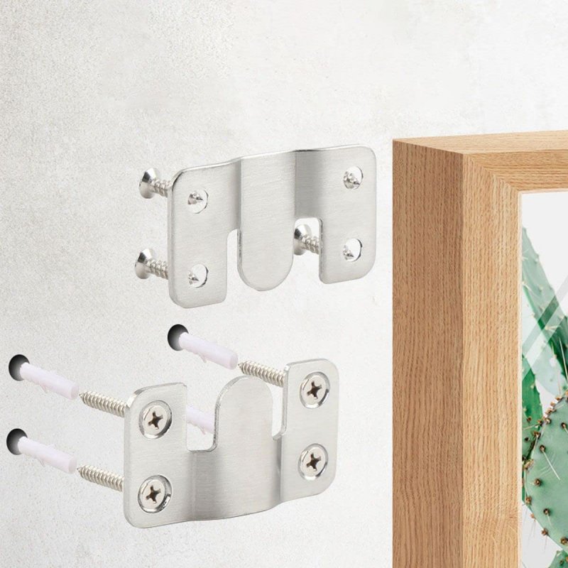16pcs Stainless Steel Interlock Hanging Buckle Flush Concealed Mount Brackets Z Clip Bracket Mountain For Picture Display Art