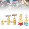 R1234yf To R134a Quick Couplers Kit Self Sealing Can Tap High Low Pressure Adapter Car Ac Charging Brass Material Construction