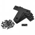 Uxcell T Shape Bracket 40x40x1mm Iron Mending Plate For Joint Fastener With Screws Black 20pcs