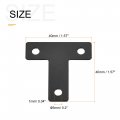 Uxcell T Shape Bracket 40x40x1mm Iron Mending Plate For Joint Fastener With Screws Black 20pcs