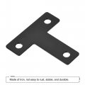 Uxcell T Shape Bracket 40x40x1mm Iron Mending Plate For Joint Fastener With Screws Black 20pcs