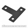 Uxcell T Shape Bracket 40x40x1mm Iron Mending Plate For Joint Fastener With Screws Black 20pcs