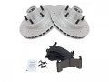 Front Ceramic Brake Pads And Cross Drilled Slotted Rotor Kit Compatible With 1982-1992 Chevy Camaro Base 1985-1992 Single