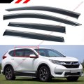 Premium Smoke Tinted Window Visor Rain Guard W Chrome Trim Clips Compatible With 2017-2022 Honda Cr-v Crv