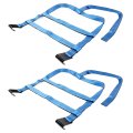 Blue Tow Dolly Wheel Net Basket Straps W Flat Hooks Auto Tie Down No Ratchet
