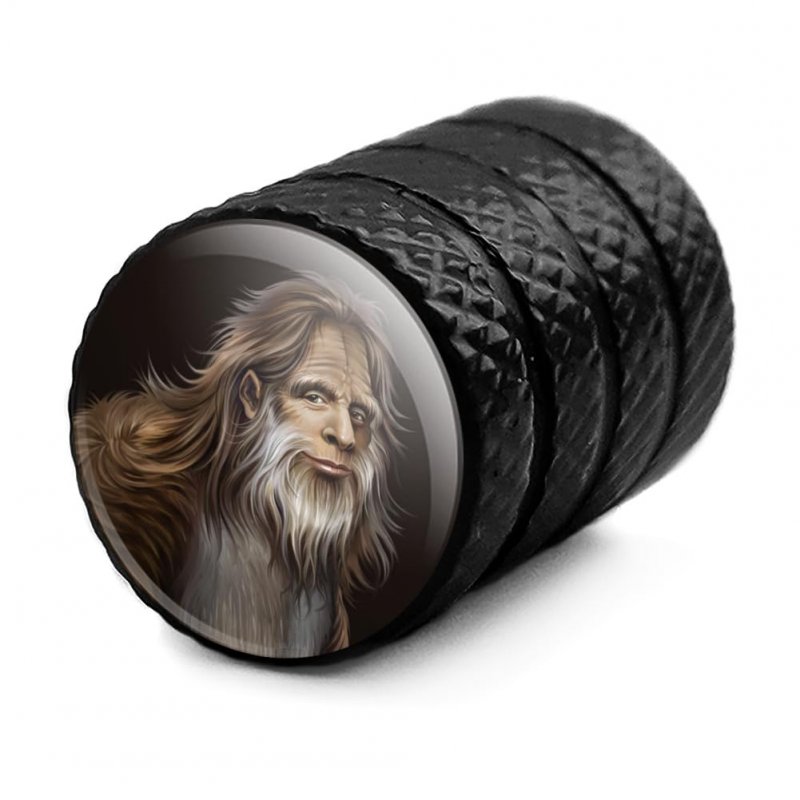 Sasquatch Bigfoot Head Valve Stem Caps For Tire Rim Wheel Aluminum Black