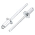 50pcs 3 16 X3 8 Aluminum Blind Rivets Grip And Steel Mandrel Countersunk Head Long Split For Metal Furniture Automotive Silver 
