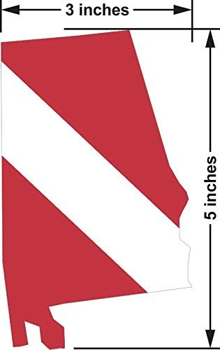 Stickertalk Alabama Die Cut Diver Down Flag Vinyl Sticker 3 Inches By 5
