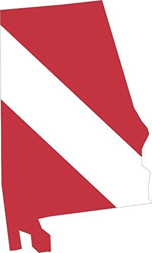 Stickertalk Alabama Die Cut Diver Down Flag Vinyl Sticker 3 Inches By 5
