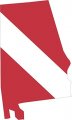 Stickertalk Alabama Die Cut Diver Down Flag Vinyl Sticker 3 Inches By 5 