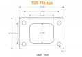 Autobahn88 Mild Steel Turbo Flange With Gasket Compatible Garrett T25 T28 Turbocharger Manifold Header