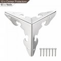 Uxcell 30x30x30mm Metal Box Corner Protectors Edge Guard Silver Tone 10pcs