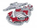 Marines Premium Anchor Red Chrome Auto Emblem