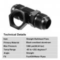 X Autohaux Car Straight Bulkhead Fuel Fitting 12an Male To Flare Union Adapter Black