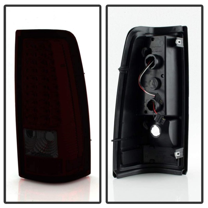 Red Smoke Led Tail Lights Brake Lamps For 1999-2002 Chevy Silverado 1500 2500 3500 And 1999-2006 Gmc Sierra Driver Passenger