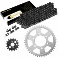 Caltric Black Drive Chain And Sprocket Kit Compatible With Kawasaki Ninja Zx-7 Zx750l 1993 1994 1995