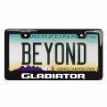Ipick Image For Jeep Gladiator Black Real 3k Carbon Fiber Finish Abs Plastic License Plate Frame