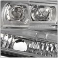 Led Drl U-bar Chrome Housing Clear Projector Headlight Lamps Tool Kit Compatible With Chevy Trailblazer 02-09